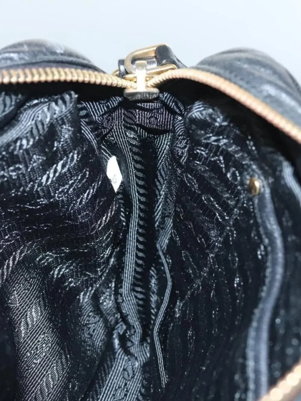 PRADA ribbon Shoulder Bag Leather Purple Gold - Picture 12 of 16